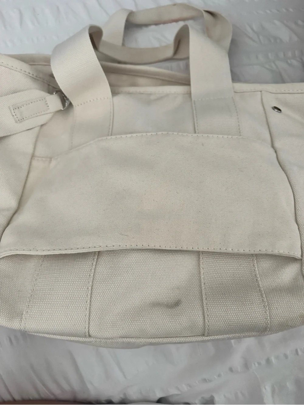 Lands' End Canvas Messenger Tote in Off-White